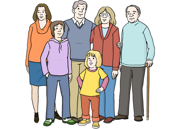 Grafik: Gruppe von alten und jungen Menschen Grafik: Gruppe von alten und jungen Menschen