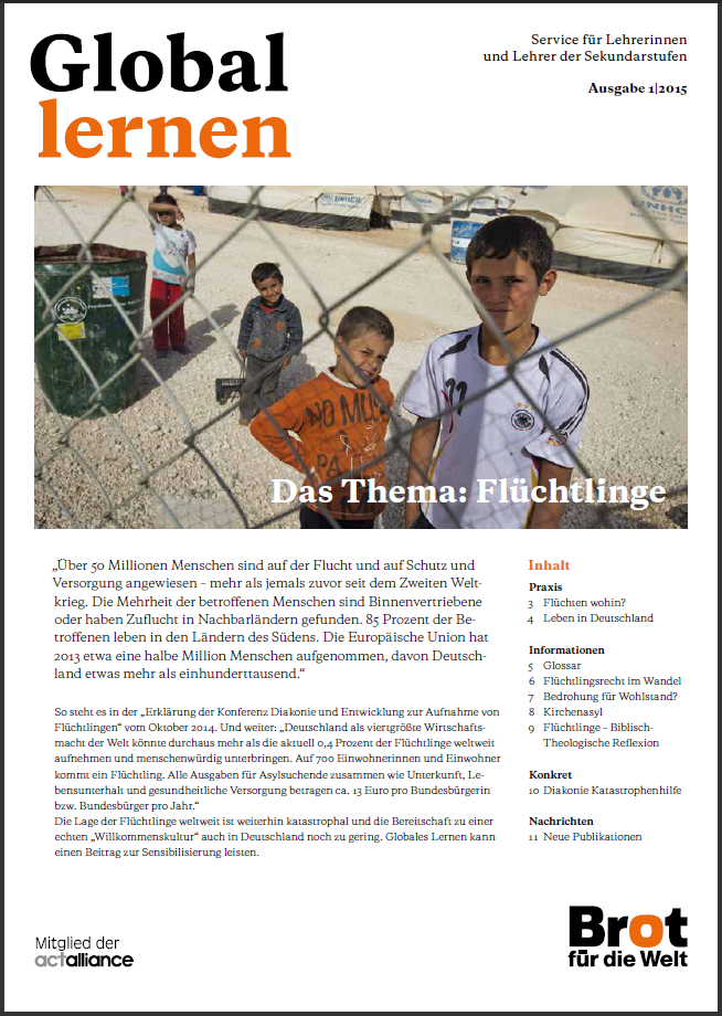 Titelbild von Global Lernen - Thema: Flüchtlinge