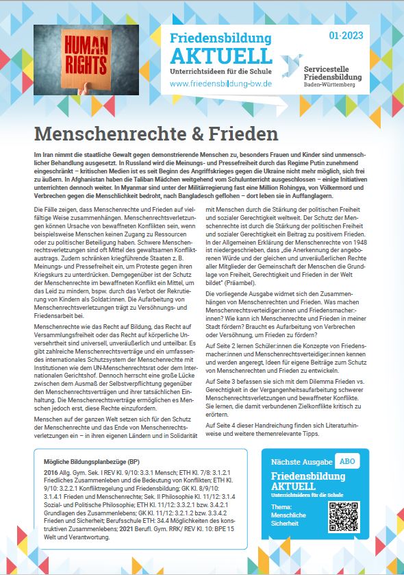 FB AKTUELL Menschenrechte & Frieden Screenshot Titelblatt
