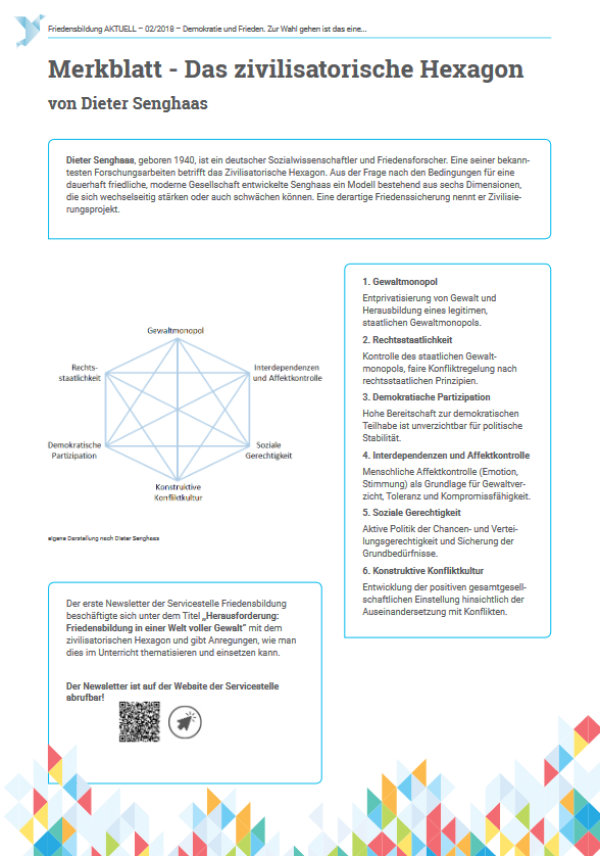 Merkblatt „Zivilisatorisches Hexagon" Merkblatt „Zivilisatorisches Hexagon"
